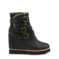 Botine negre imblanite Simine