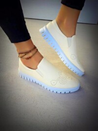 espadrile albe piele olanio