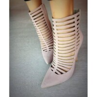 botine stage decupate roz deschis