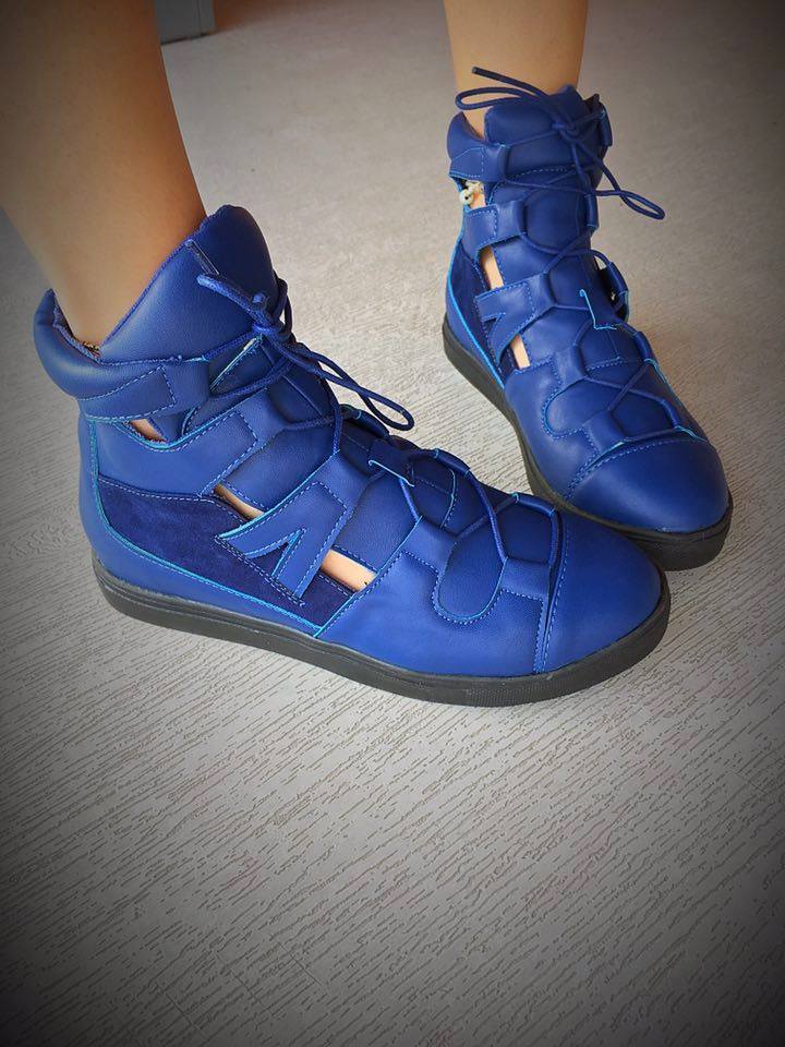 pantofi sport decupati helgy albastri