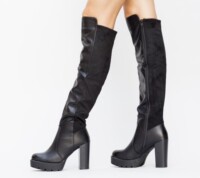 Cizme Peste Genunchi Elegante Ineo Negre