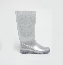Cizme cauciuc argintii