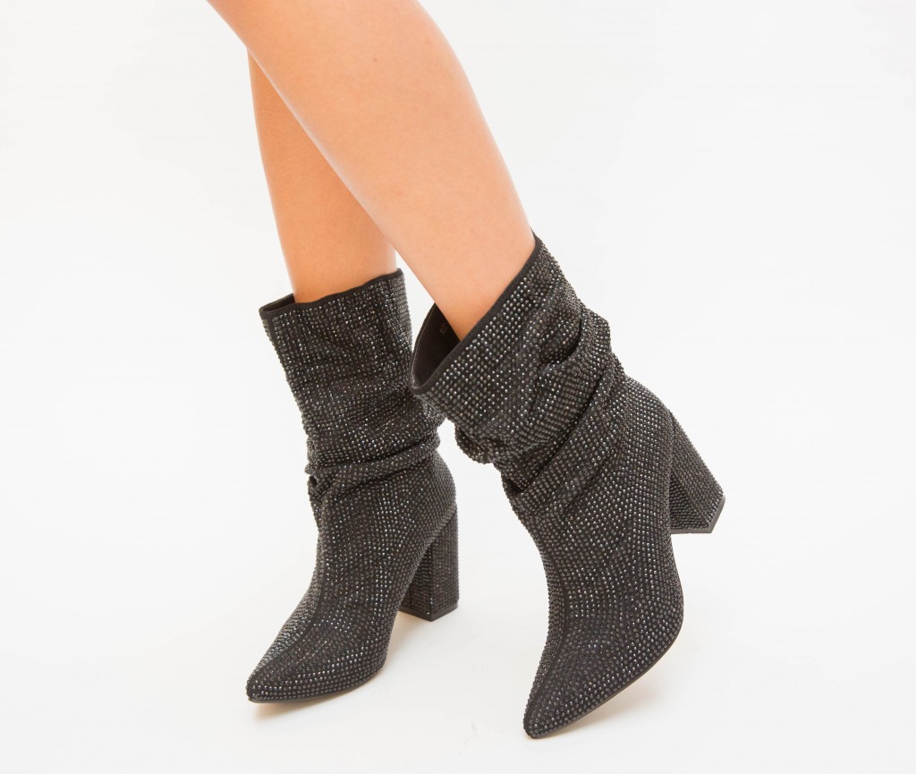 Botine Bonton Negre 2 Botine Bonton Negre
