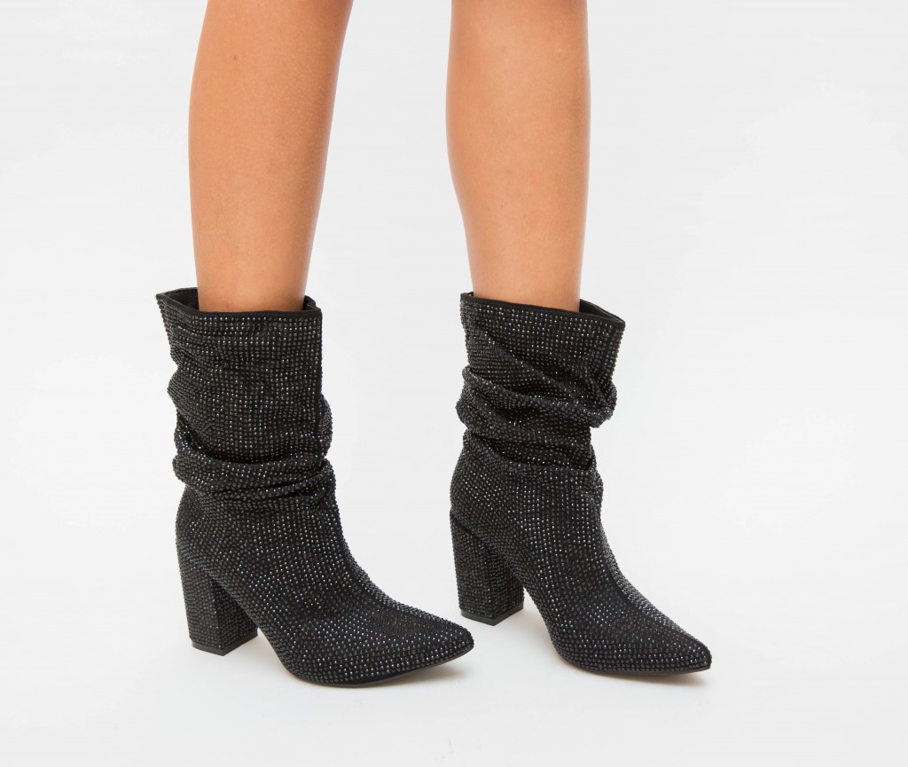 Botine Bonton Negre 3 Botine Bonton Negre
