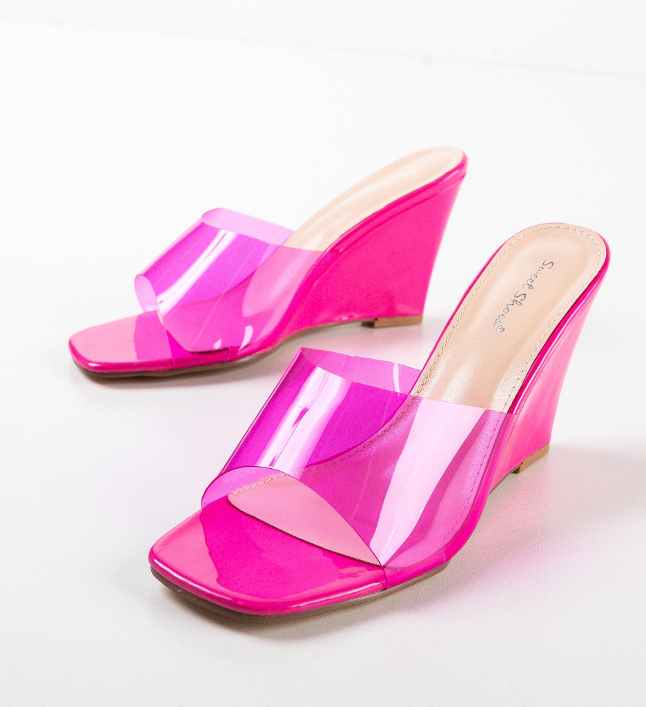 Sandale transparente Martin Fuchsia 5 Sandale transparente Martin Fuchsia